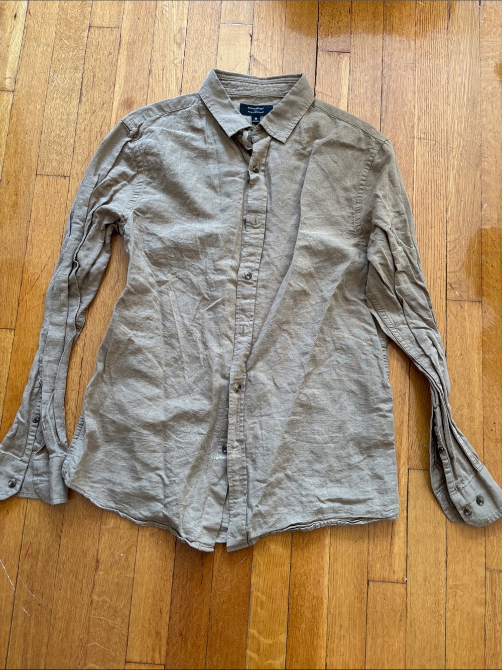 Banana Republic Men's Button-Down Shirt - Taupe/Olive